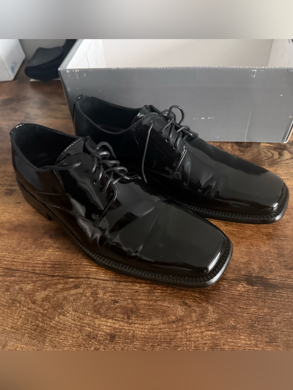 🆕 Zengara Black Leather Lace Dress Oxfords, Men’s Size 9M